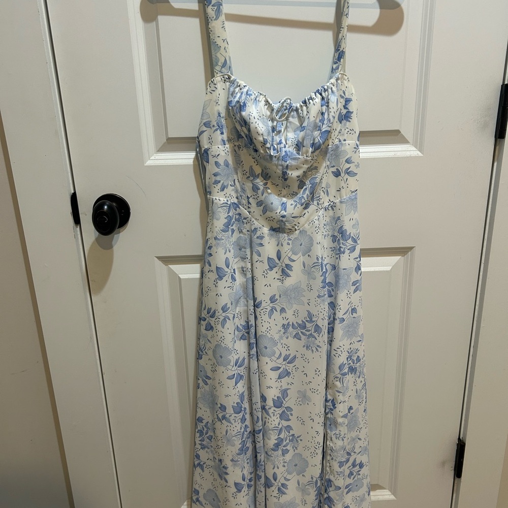 Floral Blue and White Women's Dress
